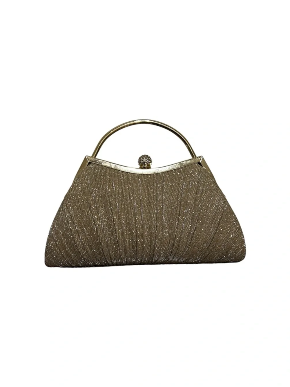 Sparkle Gold Evening Clutch with Top Handle
